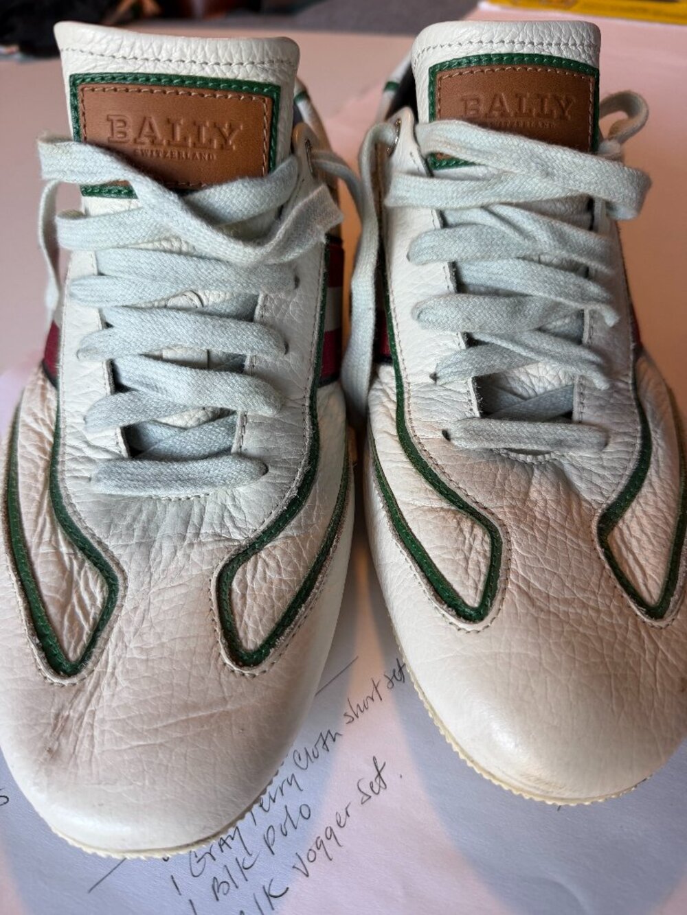 Bally Switzerland White Leather Low-Top Sneakers Men’s Size 11